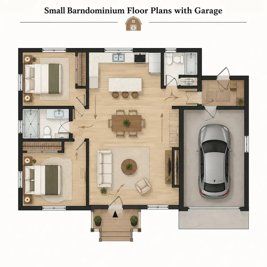Small Barndominium Floor Plans With Garage: Compact Layout Ideas