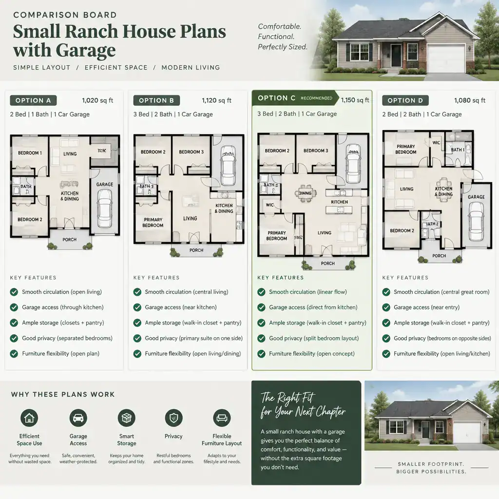 small ranch house plans with garage comparison checklist