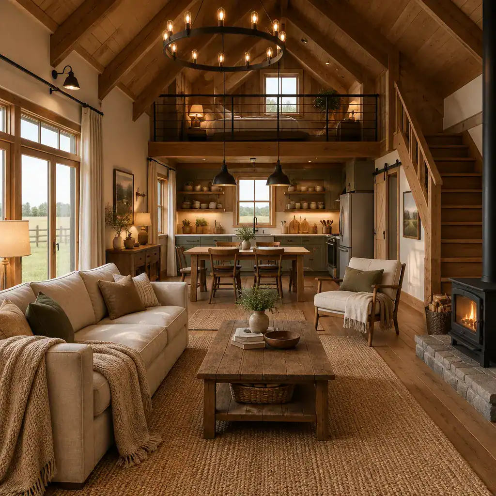 small rustic barn house interior design