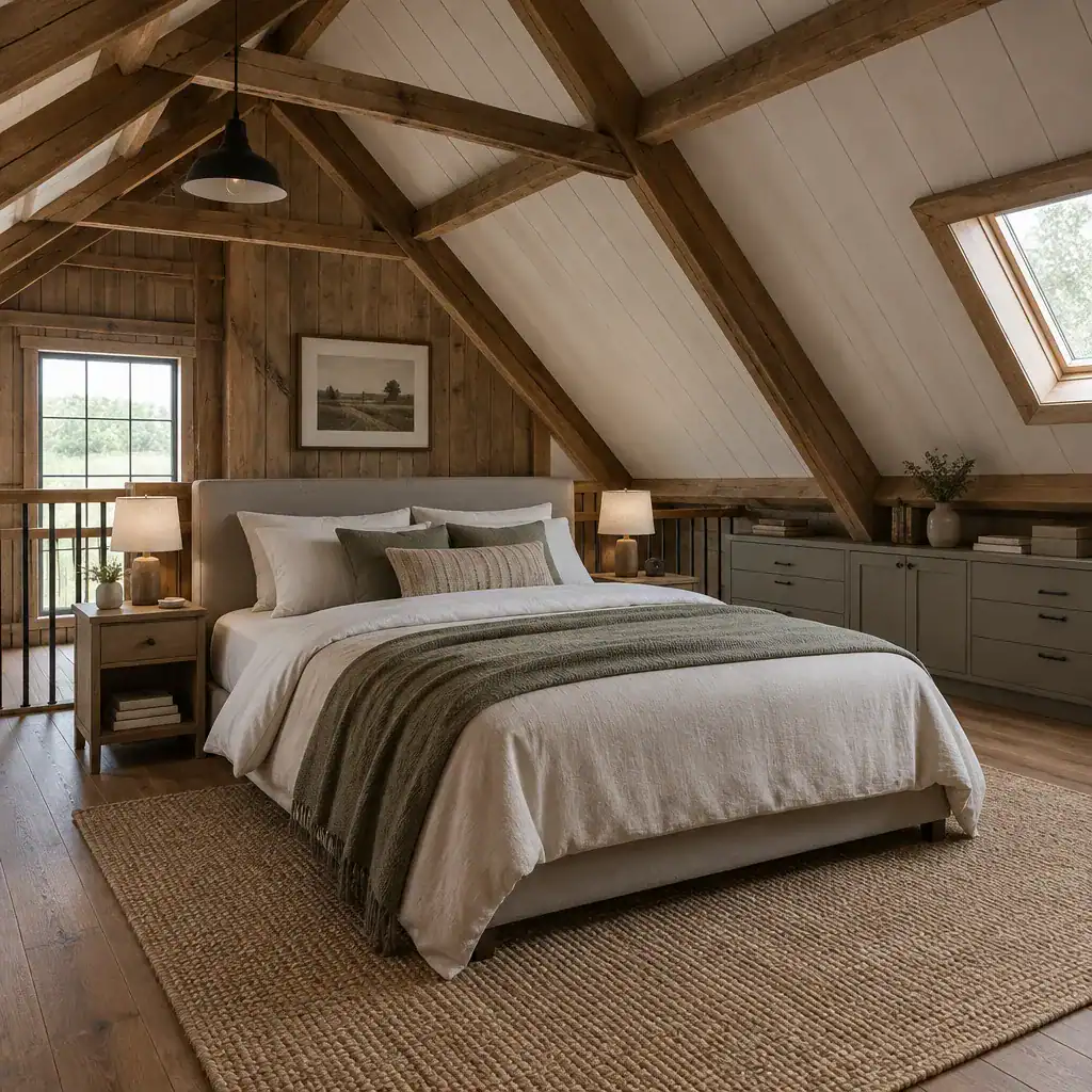 traditional-barn-house-loft-bedroom-decor