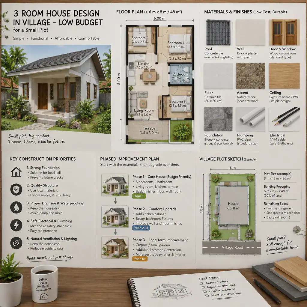 Budget planning board for a compact villa project