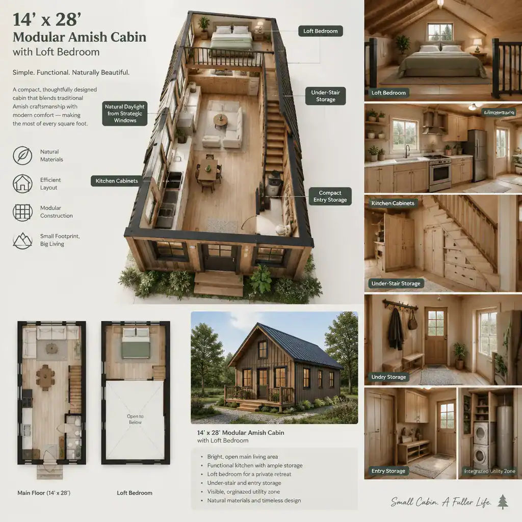 compact cabin storage windows and utility planning
