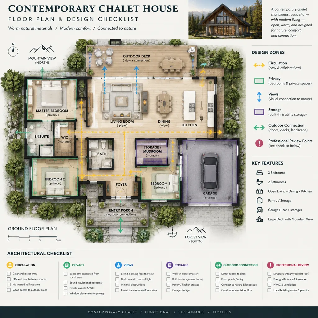 Contemporary chalet floor plan evaluation checklist