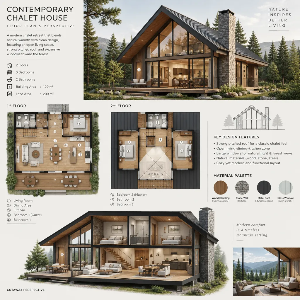 Contemporary Chalet House Floor Plan Ideas for a Modern Mountain Home