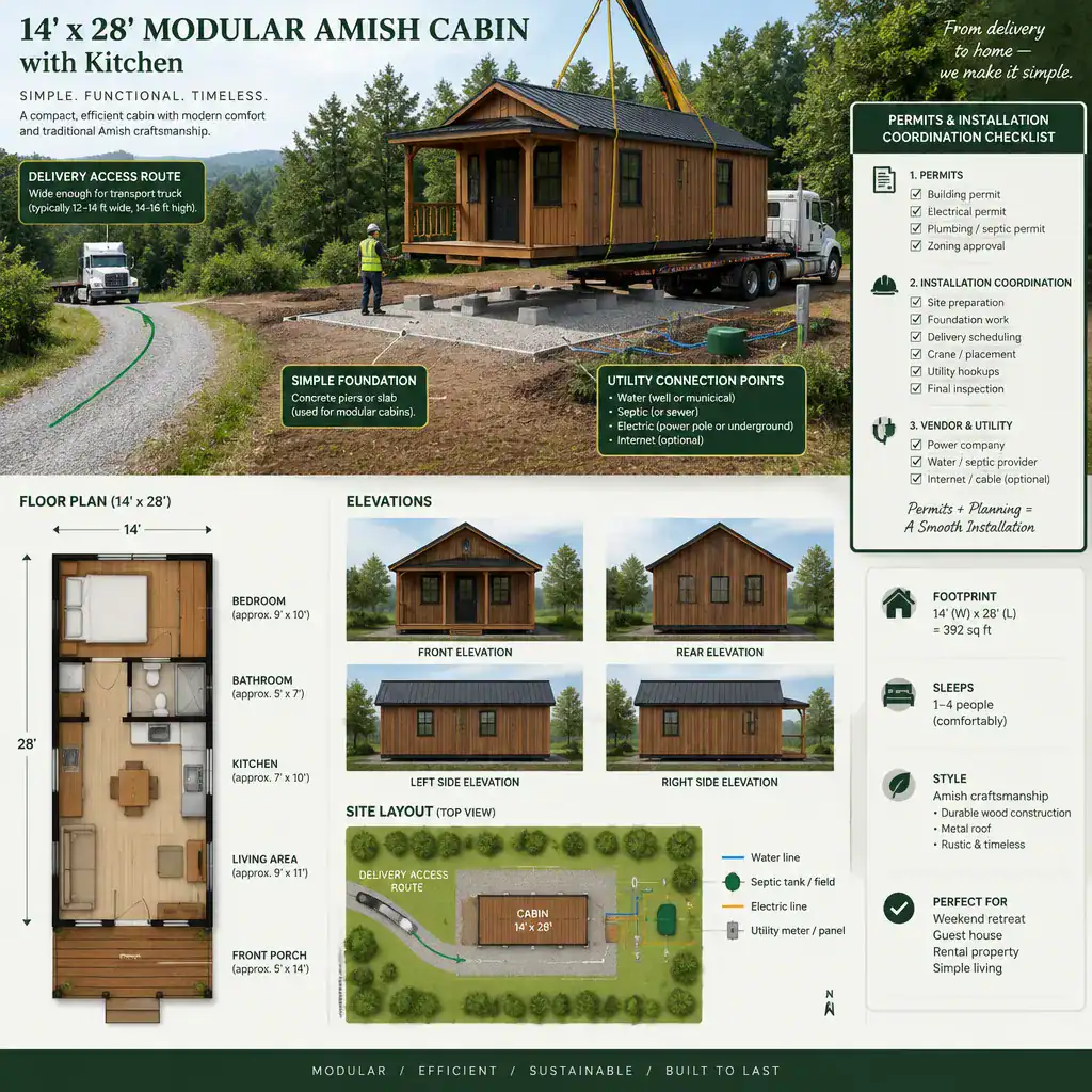 modular cabin delivery and site preparation