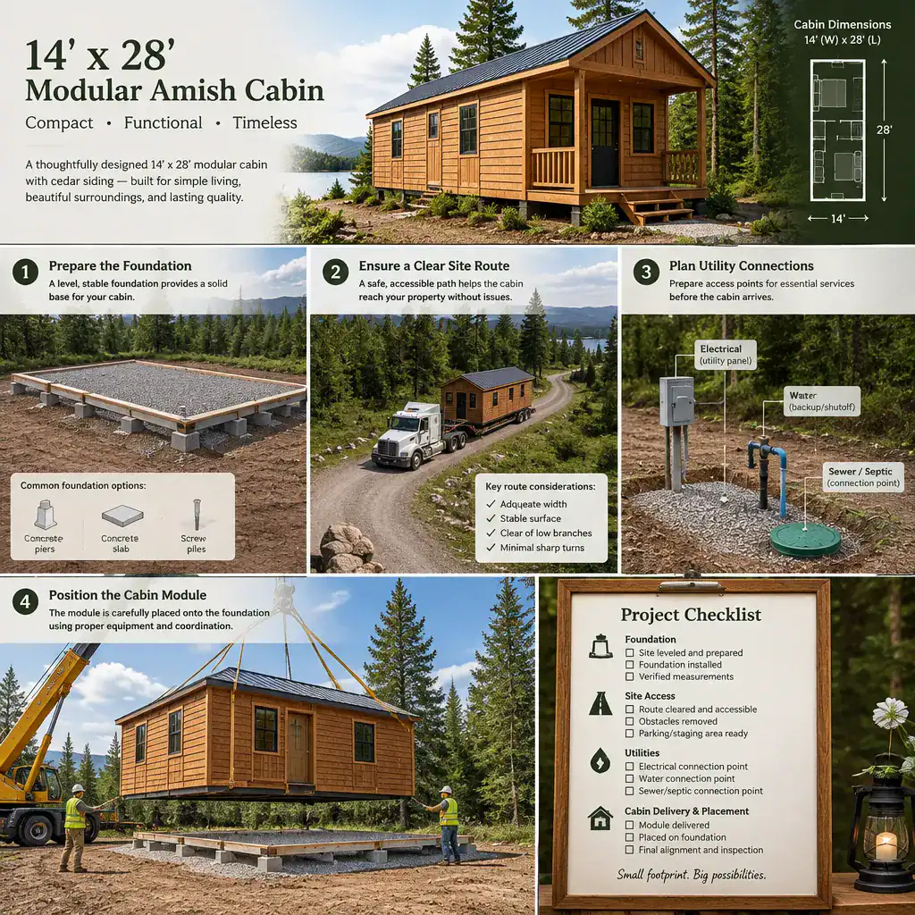 modular cabin site preparation and delivery planning