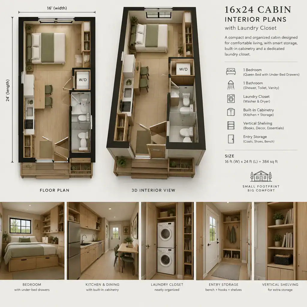 Space-saving storage in a compact cabin interior