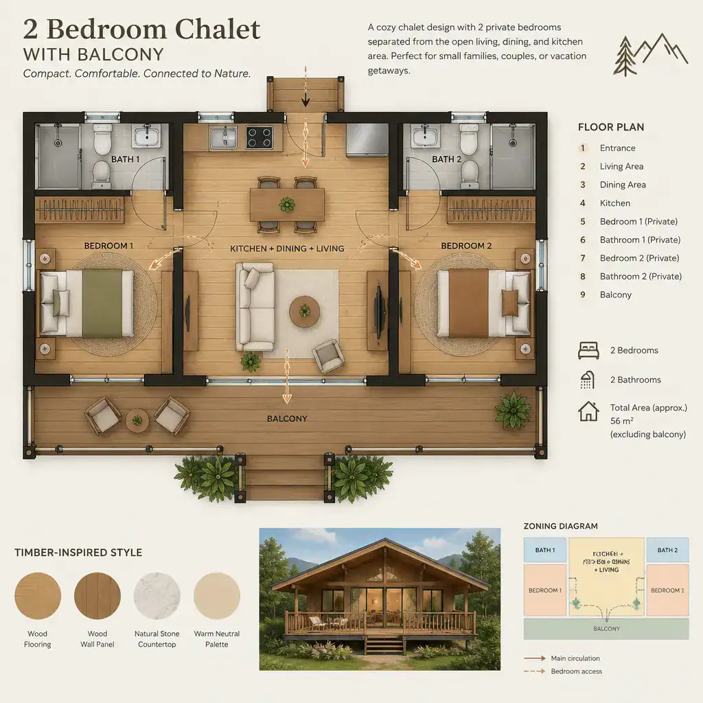 2 Bedroom Chalet Plans
